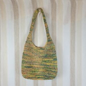Flora Bella Beach Sarasota Crochet Raffia Tote Handbag‎ Purse Multicolor Boho